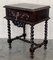 Carved Spanish Nightstands with Solomonic Columns and Drawer in Black, 1890s, Set of 2 5
