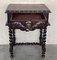 Carved Spanish Nightstands with Solomonic Columns and Drawer in Black, 1890s, Set of 2 8