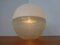 Lámpara de mesa esférica de dos piezas de vidrio opalino, Italia, años 60, Imagen 2