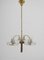 Art Deco Brass Wood and Glass Chandelier, 1940s, Image 15