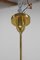 Lámpara de araña Art Déco de madera y vidrio de latón, años 40, Imagen 14
