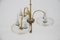 Art Deco Brass Wood and Glass Chandelier, 1940s, Image 19