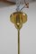 Art Deco Brass Wood and Glass Chandelier, 1940s 5