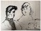 Mino Maccari, The Couple, Ink & Watercolor, 1960s, Image 1
