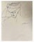 Mino Maccari, Dama con sombrero de encaje, dibujo a tinta, años 60, Imagen 1