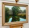 David Morgan, River Landscape Scene with Cattle & Thatched Cottage, 1999, Oil on Canvas, Framed 5