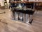 Smoked Glass Rotating Top Black Wood Steel Coffee Table Bar, 1970s, Image 4