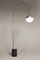 Lampada da terra ad arco con braccio regolabile in acciaio e base in metallo nero di Reggiani, anni '70, Immagine 15