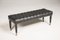 Mid-19th Century Brass Wheeled Black Leather and Ebonized Wood Bench, 1950s 3