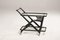 Black Wood and Glass Shelves Cart attributed to Cesare Lacca for Cassina, 1950s 2