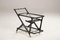 Black Wood and Glass Shelves Cart attributed to Cesare Lacca for Cassina, 1950s 3