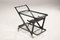 Black Wood and Glass Shelves Cart attributed to Cesare Lacca for Cassina, 1950s 4