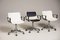 Swivel Wheeled White Office Chairs attributed to Osvaldo Borsani for Tecno, 1980s, Set of 3 2