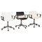 Chaises de Bureau Pivotantes Blanches à Roulettes attribuées à Osvaldo Borsani pour Tecno, 1980s, Set de 3 1