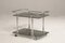 Steel Wheeled Bottle Holders Two Smoked Glass Shelves Cart, 1970s 3