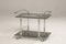 Steel Wheeled Bottle Holders Two Smoked Glass Shelves Cart, 1970s 2