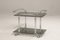 Steel Wheeled Bottle Holders Two Smoked Glass Shelves Cart, 1970s, Image 2