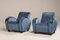 Art Deco Blue Velvet Armchairs, 1940s, Set of 2 5