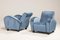 Art Deco Blue Velvet Armchairs, 1940s, Set of 2 7