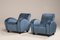 Art Deco Blue Velvet Armchairs, 1940s, Set of 2 4