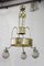 Art Deco Brass and Glass Bowls Chandelier, 1930s, Image 3