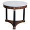 Empire Italian Walnut Wood Rounded Coffee Table White Marble from Carrara Top 1