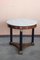 Empire Italian Walnut Wood Rounded Coffee Table White Marble from Carrara Top 2