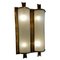 Art Deco White Glass and Brass Frame Wall Sconce, 1940s 1