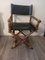 Directors Chair in Wood and Black Leather by McGuire, 1960s, Image 3