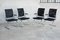 Technical Chromed Steel Desk Armchairs with Black Upholstery, 1980s, Set of 8 15