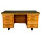 Mid-Century Desk with Green Top and Eight Drawers by Anonima Castelli for Castelli, 1950s 1