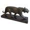 Französische Art Deco Panther Bronze Skulptur von Rulas, 1930er 1