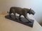 Französische Art Deco Panther Bronze Skulptur von Rulas, 1930er 3