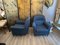 Mid-Century Italian Blue Cotton Armchairs, 1950, Set of 2 3