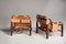 Vintage Wood and Leather Armchairs attributed to Tito Agnoli, 1970, Set of 2 11