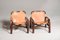 Vintage Wood and Leather Armchairs attributed to Tito Agnoli, 1970, Set of 2 13