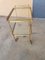 Vintage Two Shelves Trolley in Brass and Crystal, 1940s 5