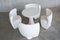 Garden Table and Chairs in White Resin, 1980, Set of 5 2