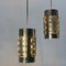 Brutalist Danish Brass Cylinder Pendants by Svend Aage Holm-Sørensen, 1960s, Set of 2, Image 2