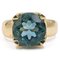 Bague Cocktail Vintage en Or Jaune 14k Fluorite, 1970s 1