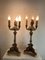 Impero Style Candlesticks in Lacquered and Gilded Wood, 1890s, Set of 2 3