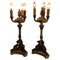 Impero Style Candlesticks in Lacquered and Gilded Wood, 1890s, Set of 2, Image 2