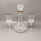 Crystal Decanter with 2 Crystal Glasses, Italy, 1960s, Set of 3 1