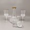 Crystal Decanter with 2 Crystal Glasses, Italy, 1960s, Set of 3 2