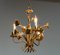 Italian Gilded Chandelier with Floral Decor in the Style of Coco Chanel, 1970s, Image 5