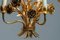 Italian Gilded Chandelier with Floral Decor in the Style of Coco Chanel, 1970s 2