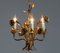 Italian Gilded Chandelier with Floral Decor in the Style of Coco Chanel, 1970s, Image 4