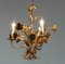 Italian Gilded Chandelier with Floral Decor in the Style of Coco Chanel, 1970s 3