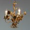 Italian Gilded Chandelier with Floral Decor in the Style of Coco Chanel, 1970s, Image 3