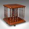 Antique English Edwardian Rotary Bookstand in Walnut, 1910, Image 1